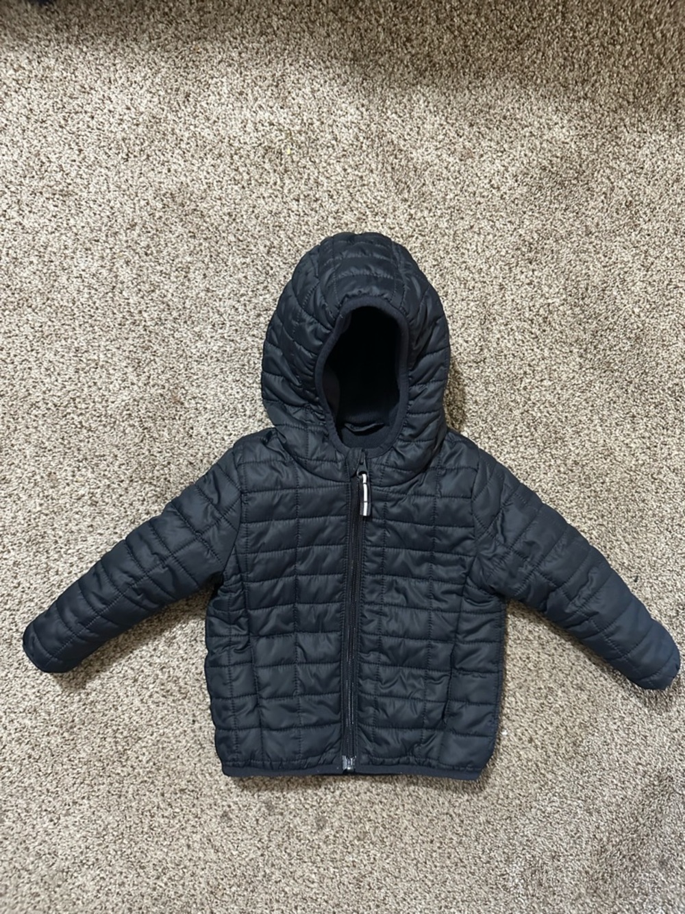 Cat & Jack Black Quilted Hooded Jacket